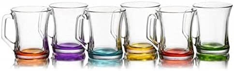 LAV Colored Base Set of 6 Hot Drinking Mugs
