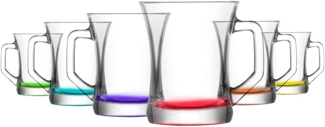 LAV Colored Base Set of 6 Hot Drinking Mugs