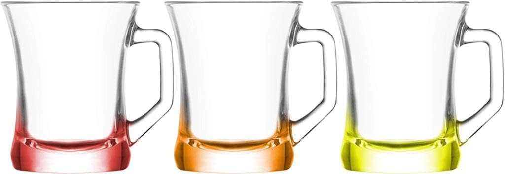 LAV Colored Base Set of 6 Hot Drinking Mugs