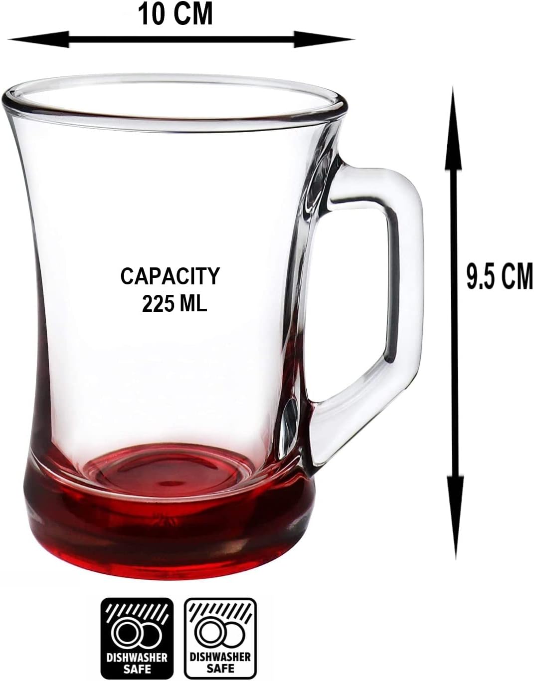 LAV Colored Base Set of 6 Hot Drinking Mugs