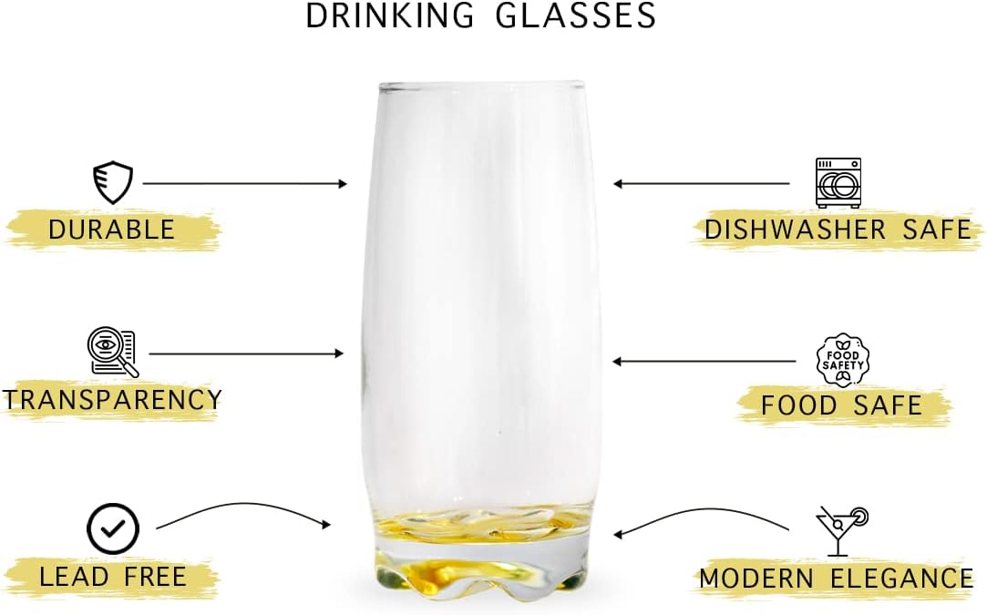 LAV 6x Multicolour 390ml Adora Highball Glasses