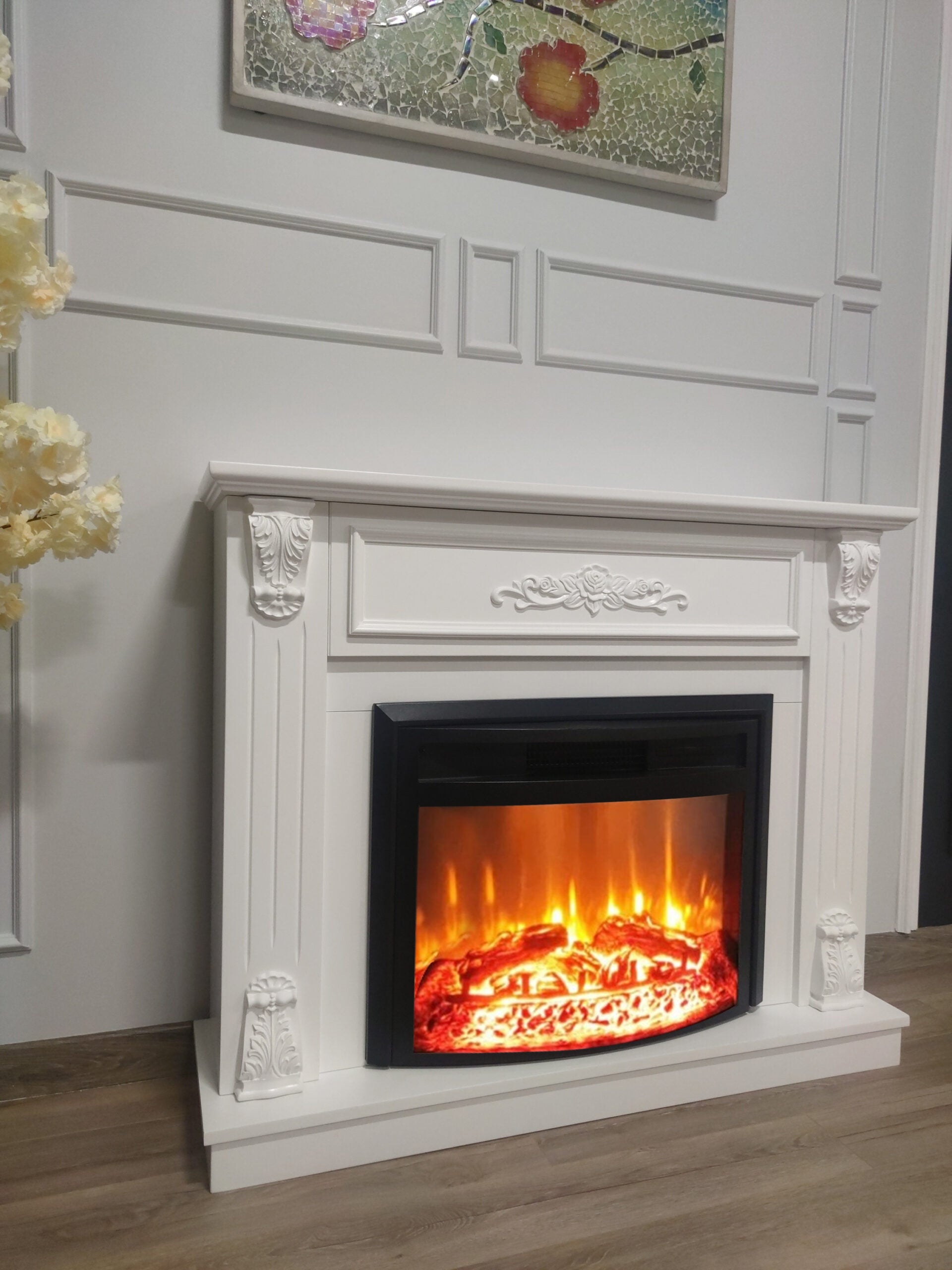 Moena Embroidered Fireplace