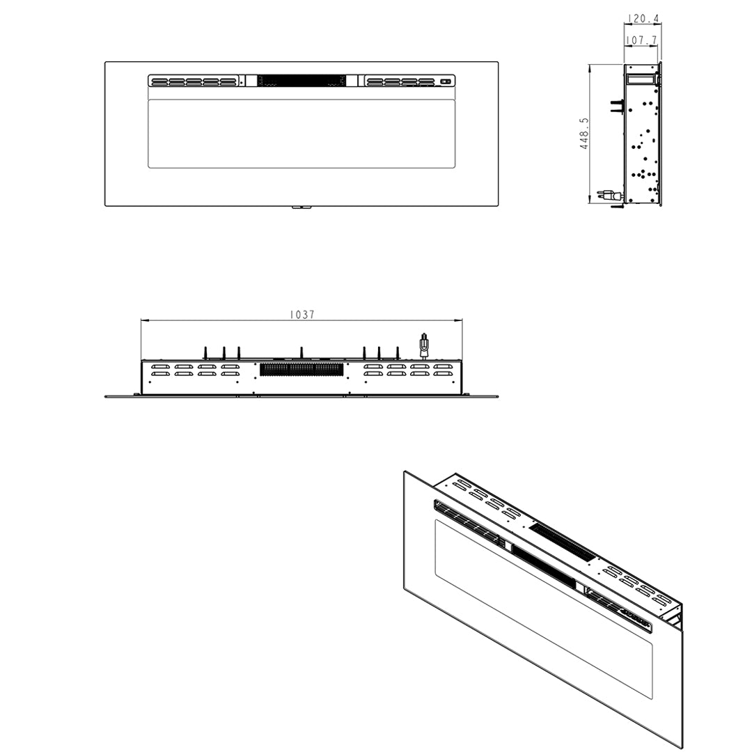 PLASMA FIREPLACE 127CM 3 COLORS