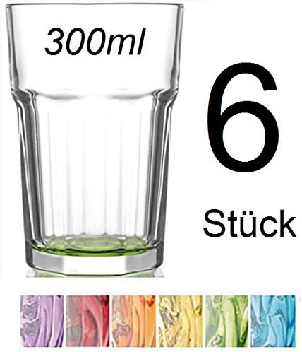 Lav Glasses Set, Coloured, Cocktail Glasses Set of 6, 300 ml