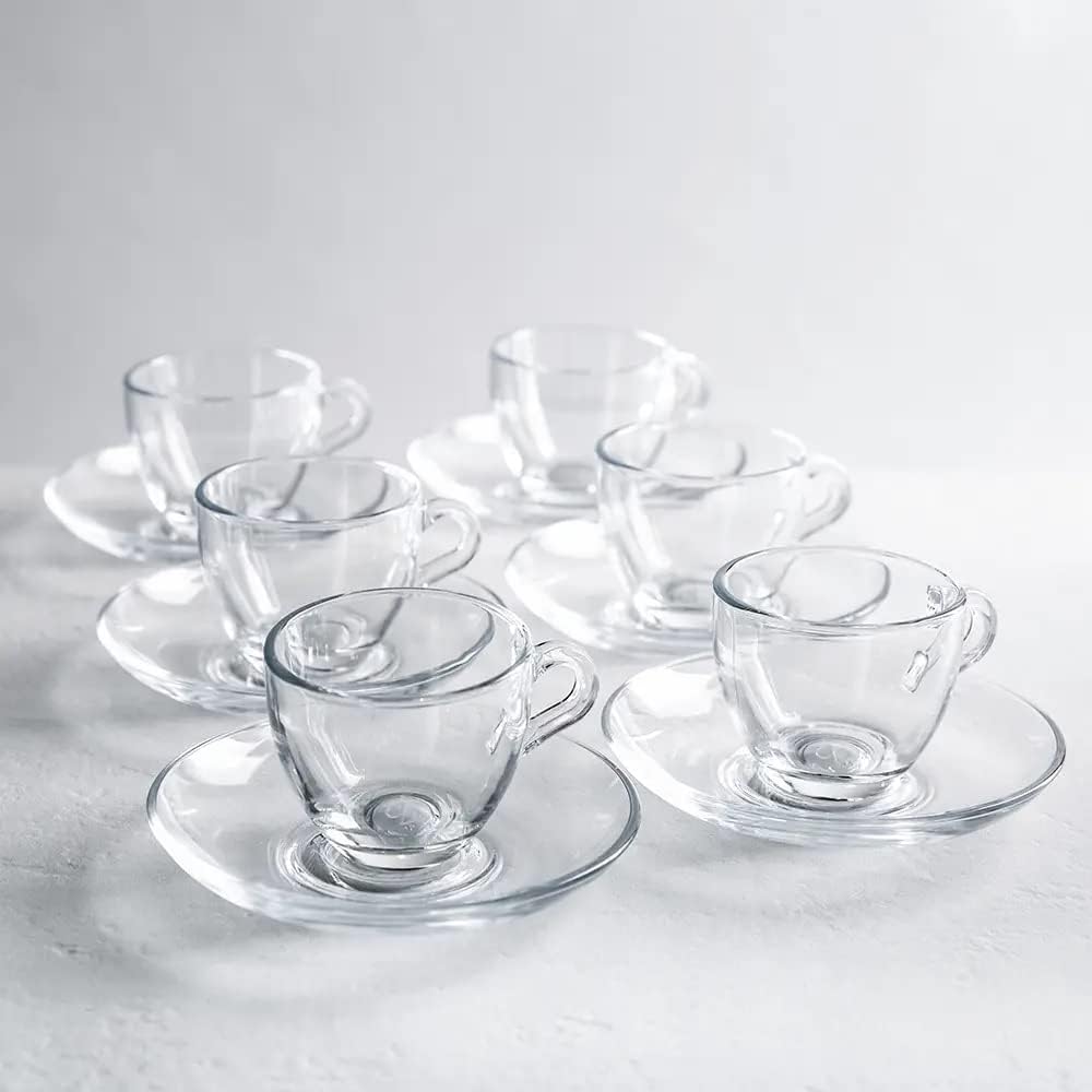 12-Piece Set of Espresso Cups with Basic Saucers