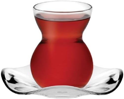 Set of 6 Tea Glasses + 6 Saucers 140cc