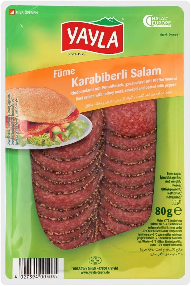 Yayla Beef Salami With Pepper - Karabiberli Dana Salam 2x80gr