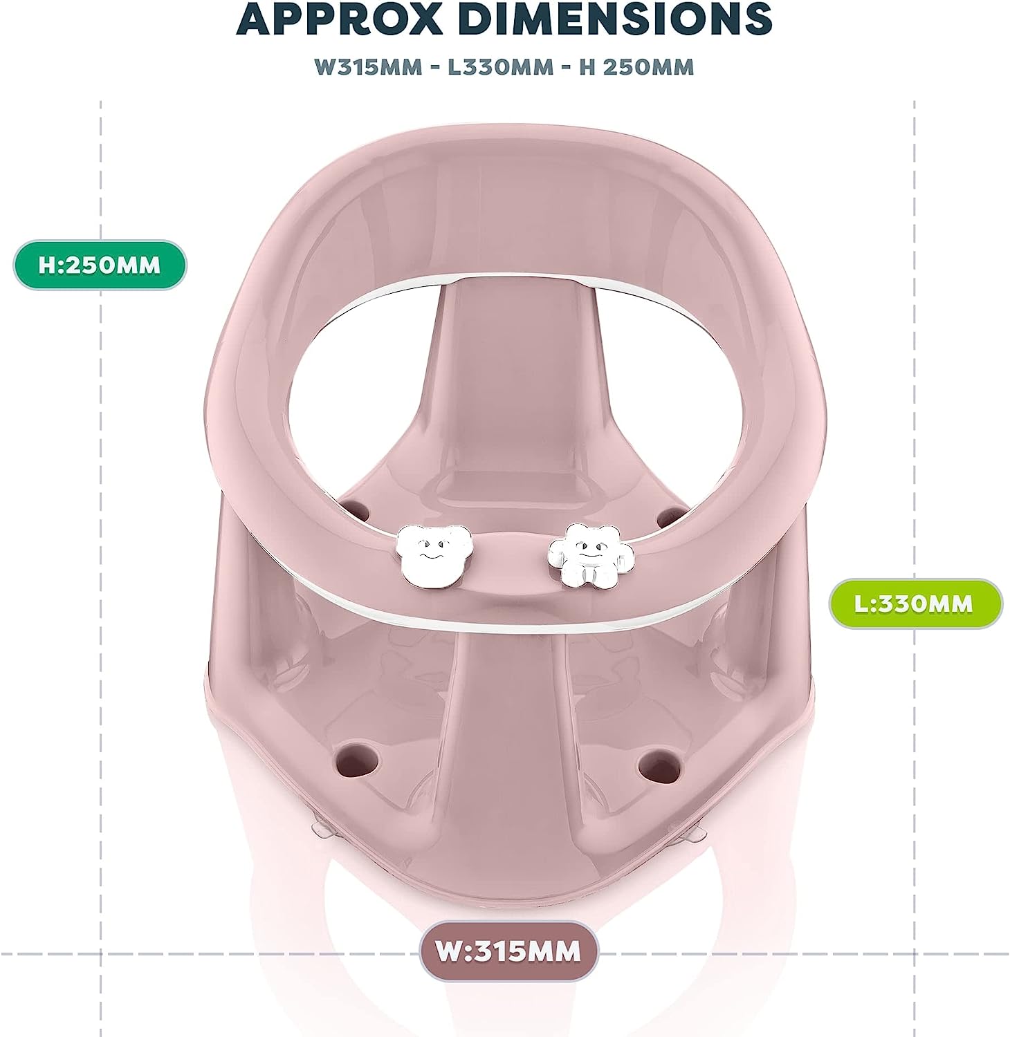 3 in 1 Baby Toddler Child Bath Support Seat Pastel Pink