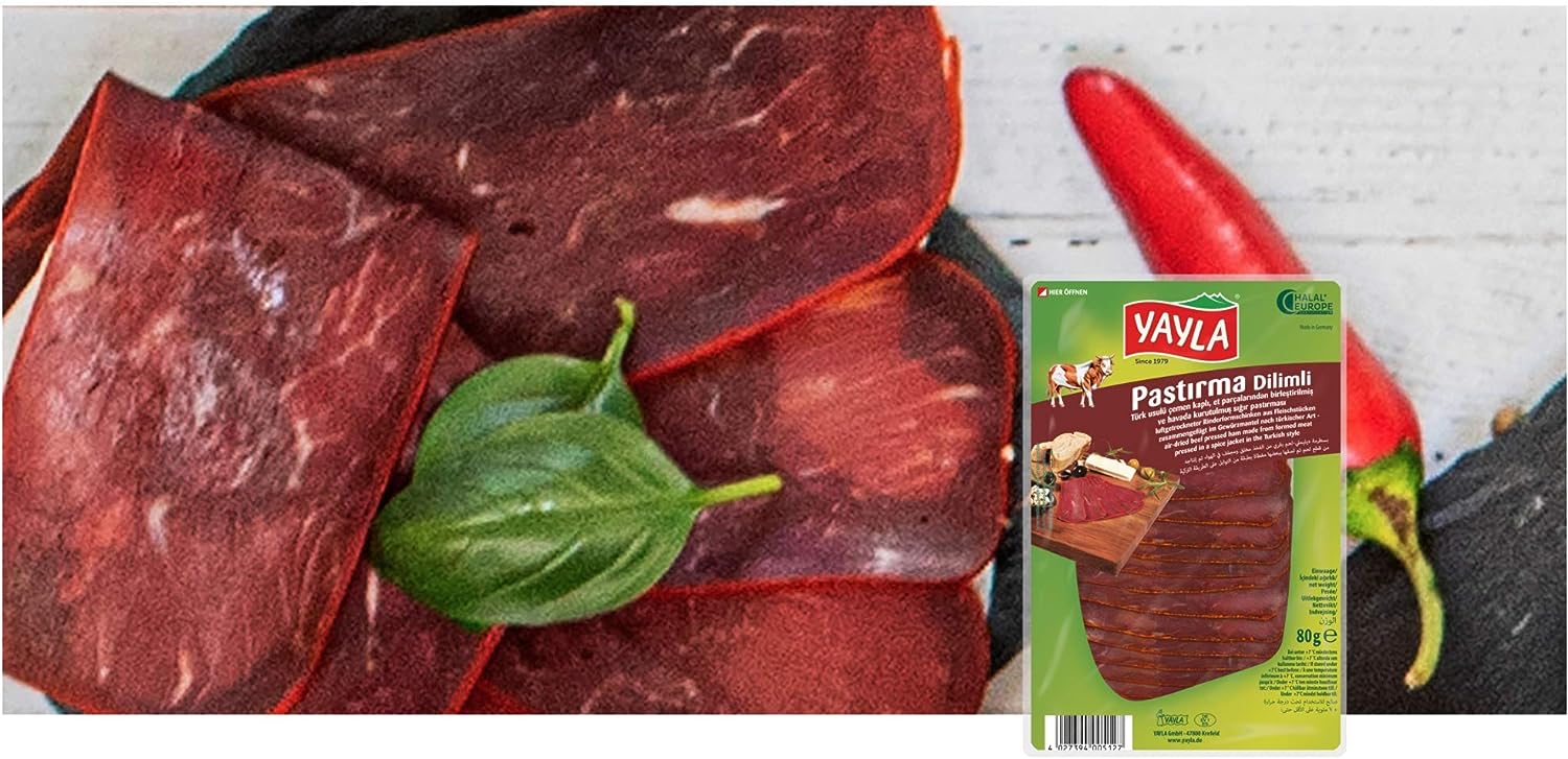 Yayla Turkish Style Salted, Dried Beef - Dilimli Pastirma 2x80g