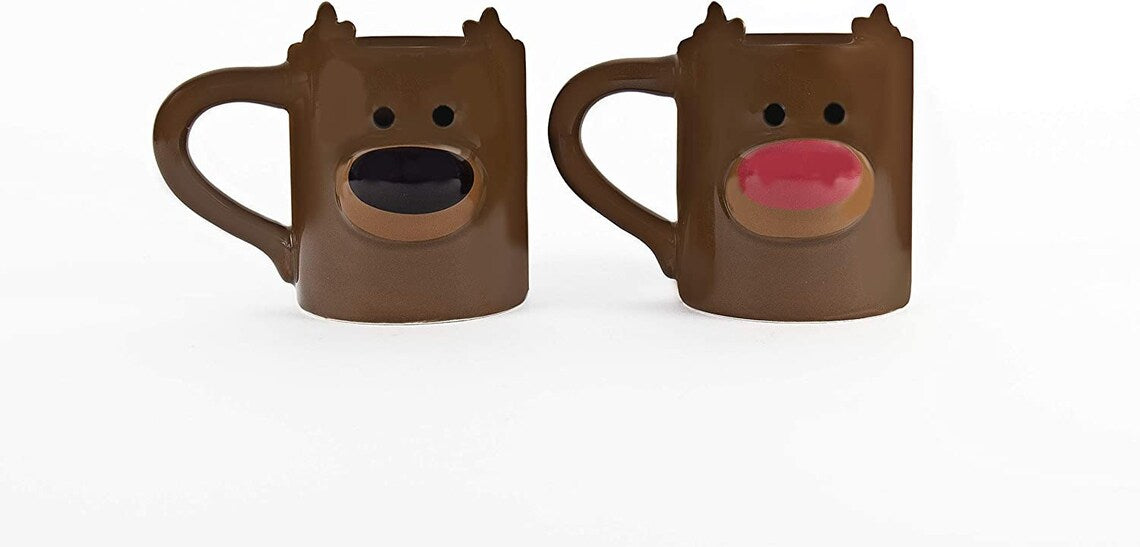 Reindeer Heat Changing Nose Color Animal Mugs 350ml