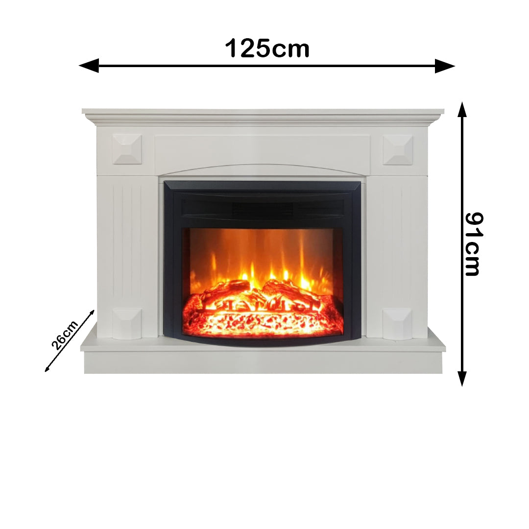 Santorini White Fireplace