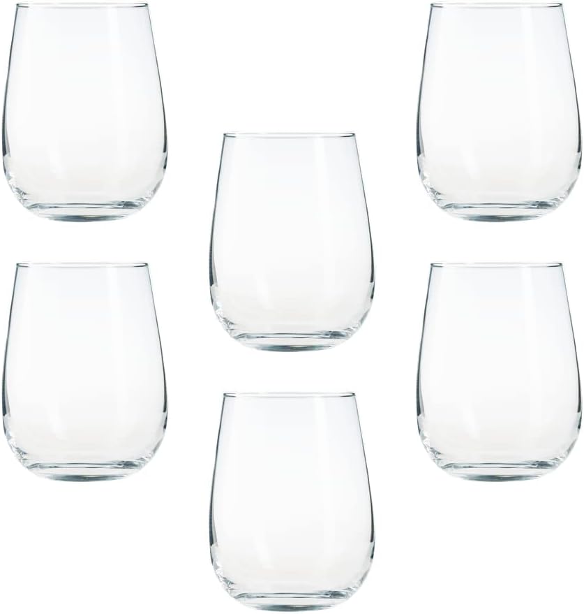 6X Clear Drinking Tumbler Glass Set 475ml