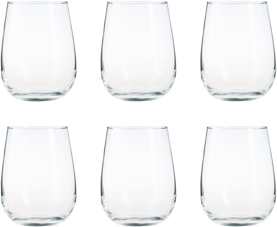 6X Clear Drinking Tumbler Glass Set 475ml
