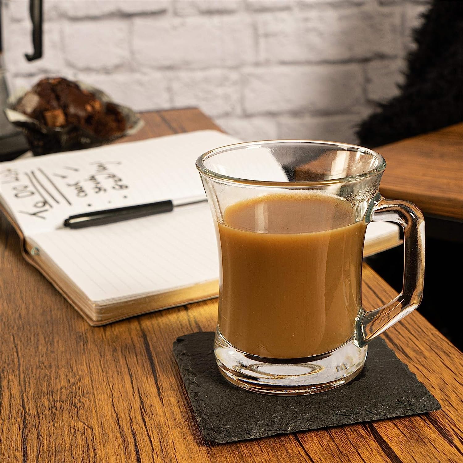 LAV 6x Clear 225ml Zen+ Glass Coffee Mugs