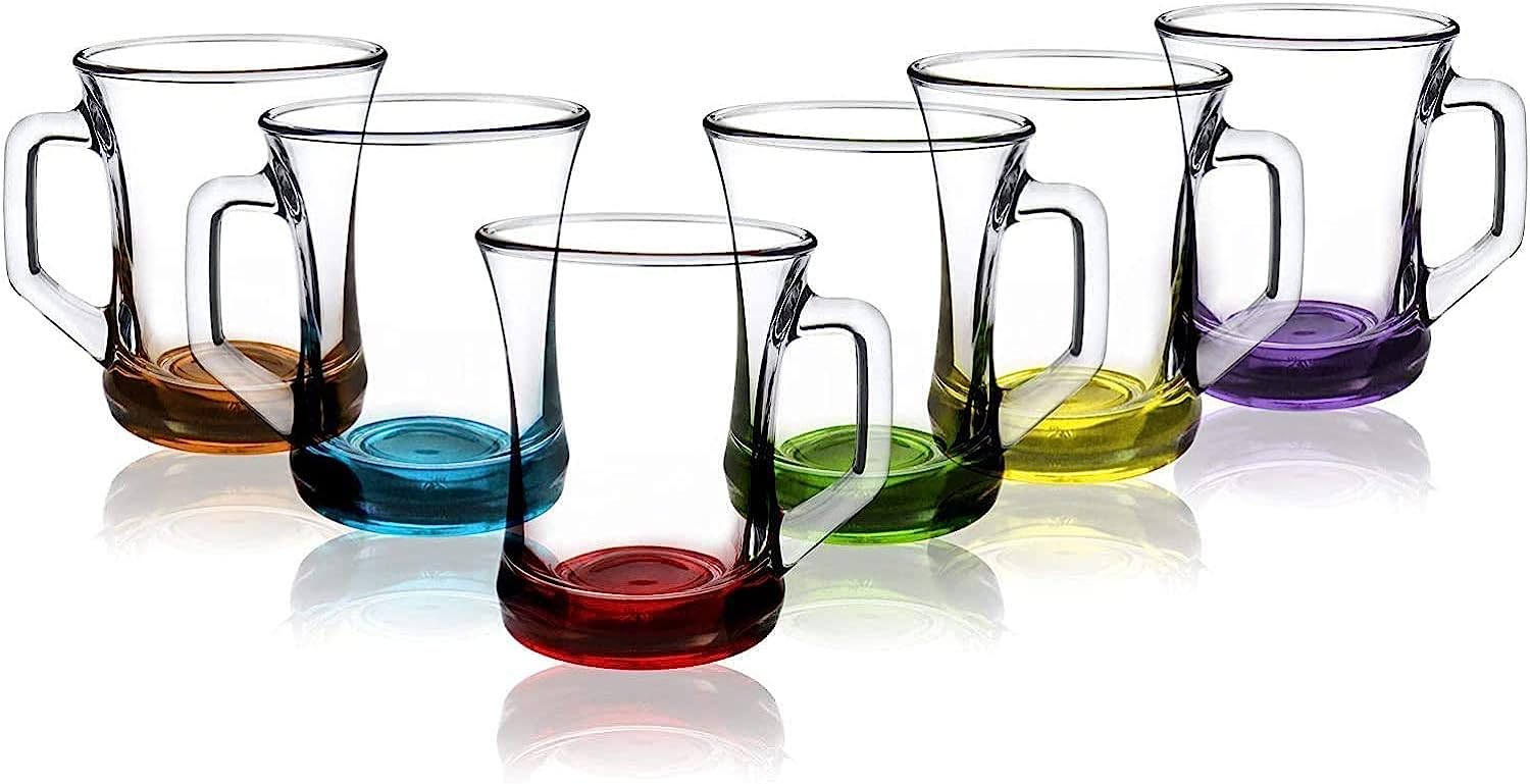 LAV Colored Base Set of 6 Hot Drinking Mugs