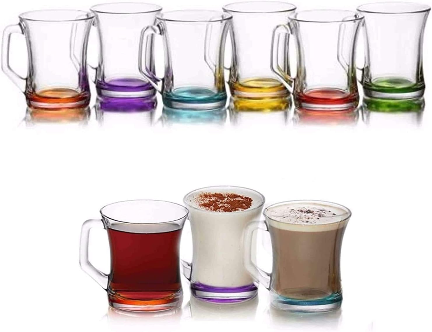 LAV Colored Base Set of 6 Hot Drinking Mugs
