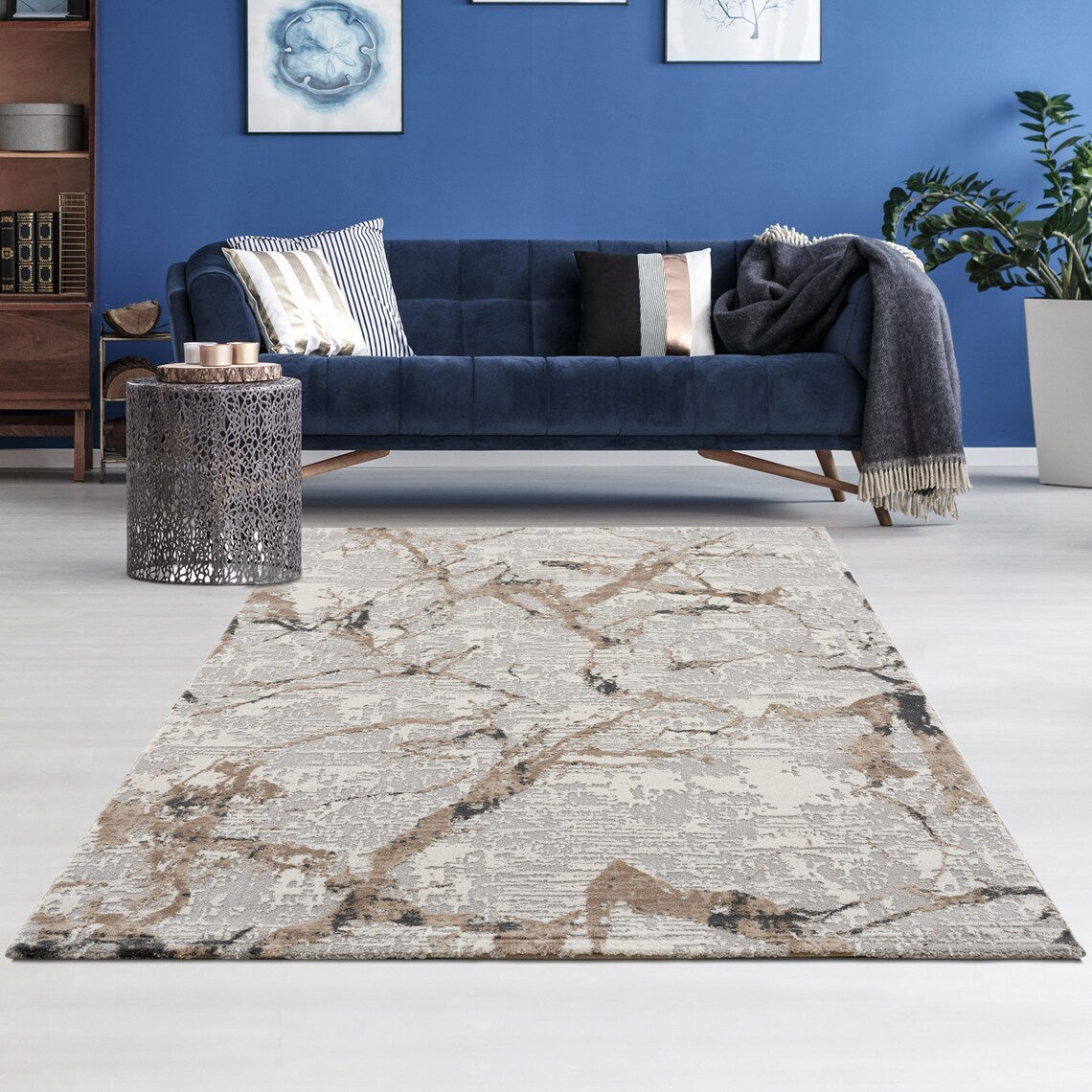 Gabardin Stylish High Quality Multi Coloured Shaped&Patterned Living Room Saloon Rugs-Carpets