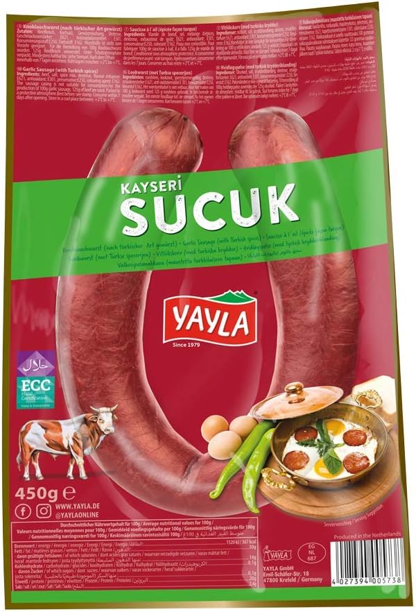 Yayla Garlic Sausage - Yayla Kayseri Sucuk 450g