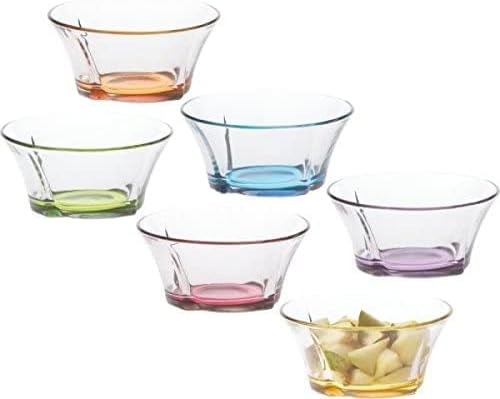 LAV Coloured Base Glass Bowls 6 Pieces