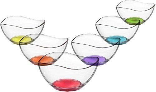LAV  Coloured Base Glass Dessert Bowl Set of 6