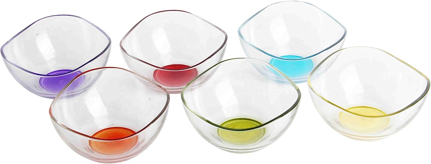 LAV  Coloured Base Glass Dessert Bowl Set of 6